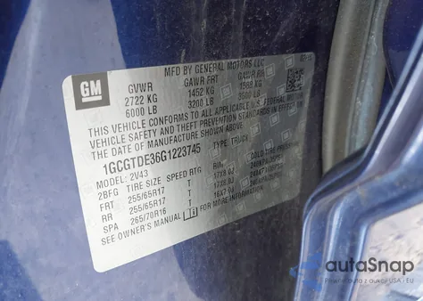 2016 Chevrolet Colorado Z71 from USA, damaged, VIN 1GCGTDE36G1223745